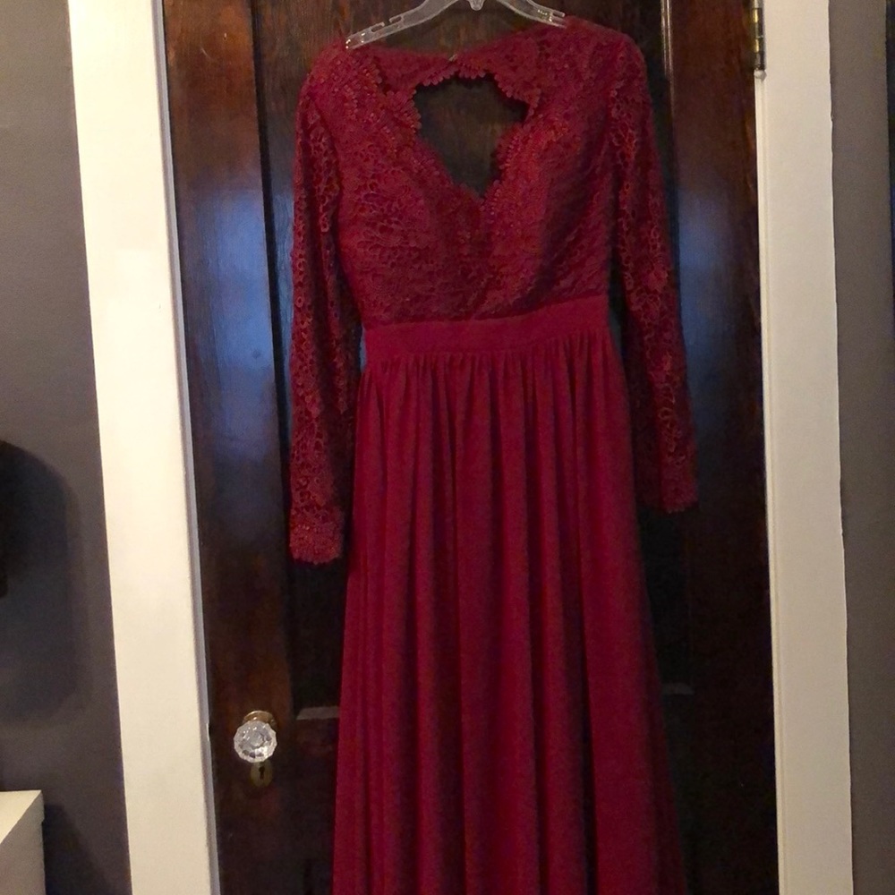 Burgundy bridesmaid dress